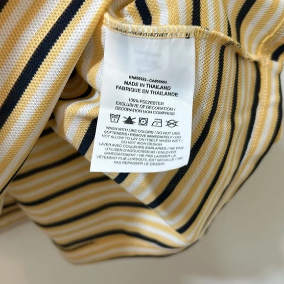 NIKE MENS POLO SHIRT DRY FIT SHORT SLEVEE GOLD STRIPED BLACK SZ XL NEW - Picture 9 of 11